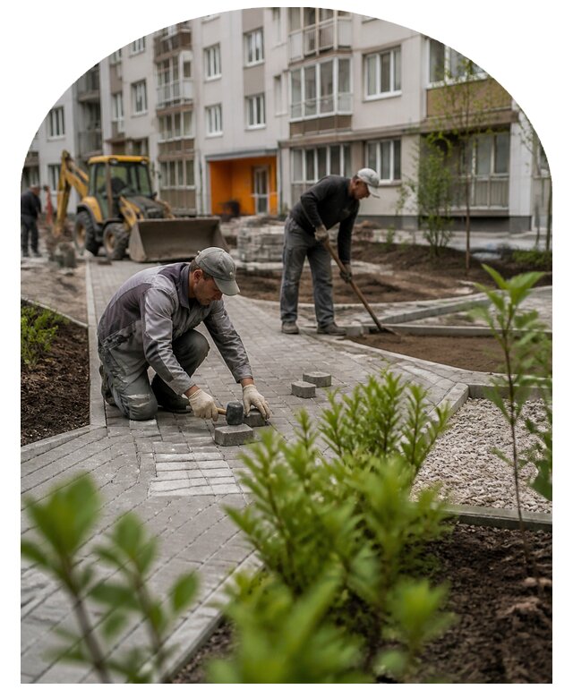 Благоустройство двора многоквартирного дома в Самаре